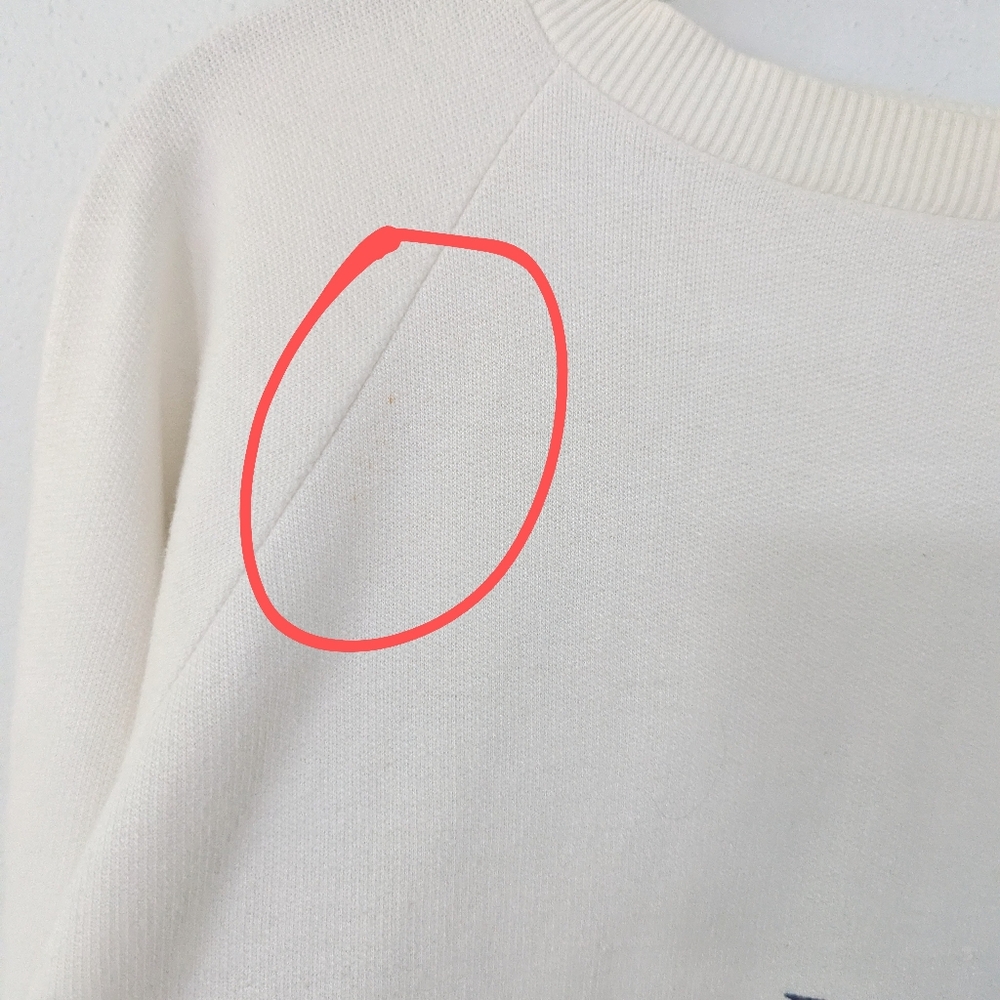 Vintage 90s Italia Roma Graphic Pullover Sweatshirt Italy White Size Medium M - Picture 4 of 8